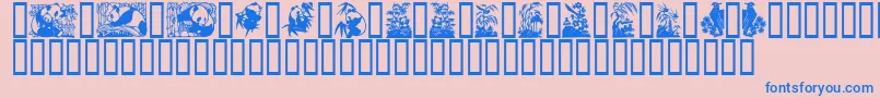 PANDA    Font – Blue Fonts on Pink Background