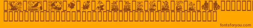 PANDA    Font – Brown Fonts on Orange Background