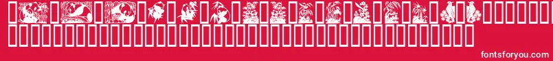 PANDA   -Schriftart – Weiße Schriften auf rotem Hintergrund