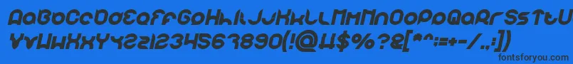 pandaman Bold Italic Font – Black Fonts on Blue Background