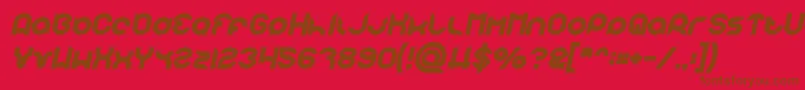 pandaman Bold Italic Font – Brown Fonts on Red Background