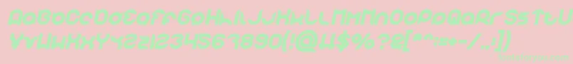 pandaman Bold Italic Font – Green Fonts on Pink Background