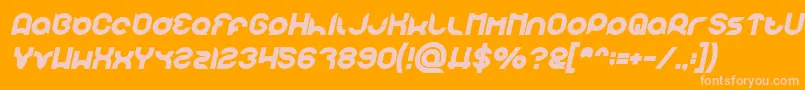 Fonte pandaman Bold Italic – fontes rosa em um fundo laranja