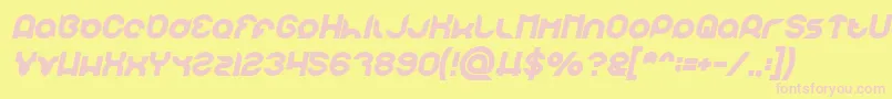 フォントpandaman Bold Italic – ピンクのフォント、黄色の背景