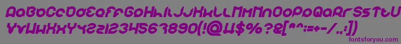 フォントpandaman Bold Italic – 紫色のフォント、灰色の背景