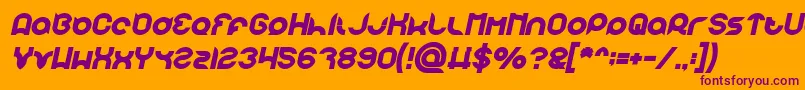pandaman Bold Italic Font – Purple Fonts on Orange Background