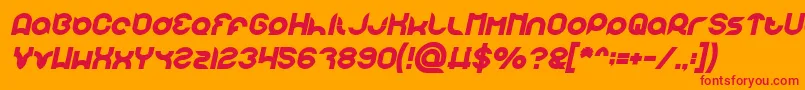 フォントpandaman Bold Italic – オレンジの背景に赤い文字