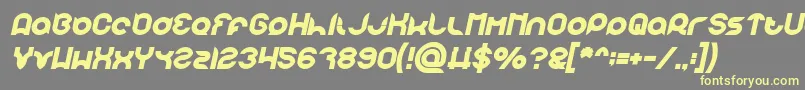 フォントpandaman Bold Italic – 黄色のフォント、灰色の背景
