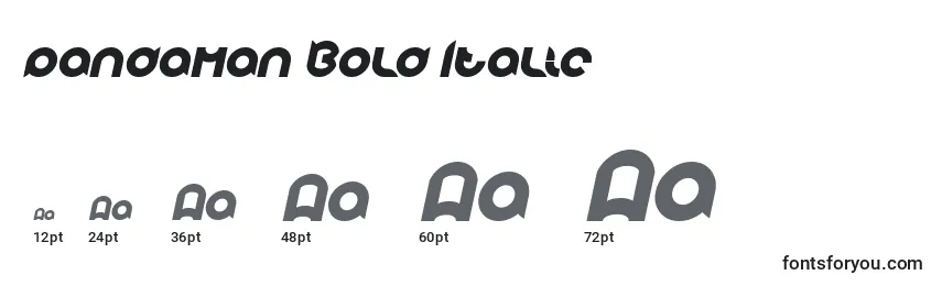 Rozmiary czcionki Pandaman Bold Italic