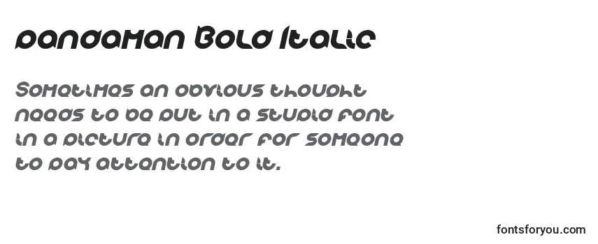 Przegląd czcionki Pandaman Bold Italic