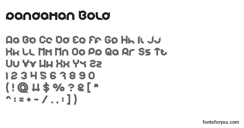 A fonte Pandaman Bold – alfabeto, números, caracteres especiais