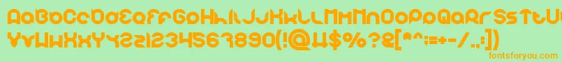 pandaman Bold Font – Orange Fonts on Green Background