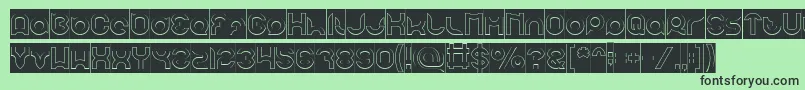 pandaman Hollow Inverse Font – Black Fonts on Green Background