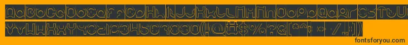 pandaman Hollow Inverse Font – Black Fonts on Orange Background