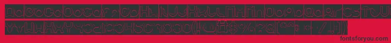 pandaman Hollow Inverse Font – Black Fonts on Red Background