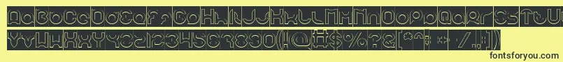 pandaman Hollow Inverse Font – Black Fonts on Yellow Background