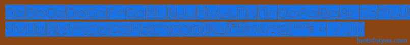 pandaman Hollow Inverse Font – Blue Fonts on Brown Background