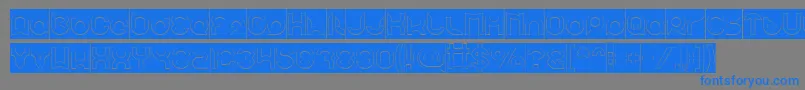 pandaman Hollow Inverse Font – Blue Fonts on Gray Background