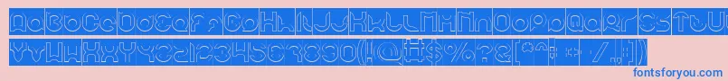 pandaman Hollow Inverse Font – Blue Fonts on Pink Background