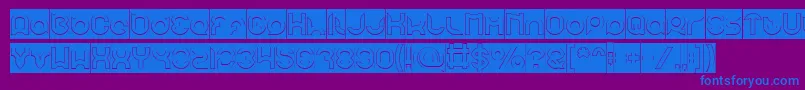 pandaman Hollow Inverse Font – Blue Fonts on Purple Background