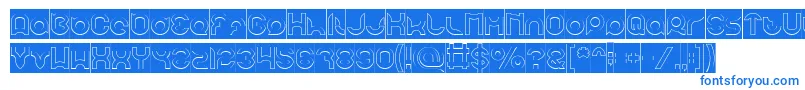 pandaman Hollow Inverse Font – Blue Fonts on White Background