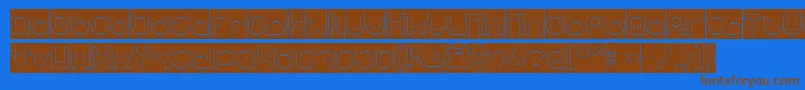 pandaman Hollow Inverse Font – Brown Fonts on Blue Background