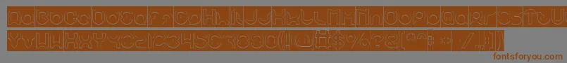 pandaman Hollow Inverse Font – Brown Fonts on Gray Background