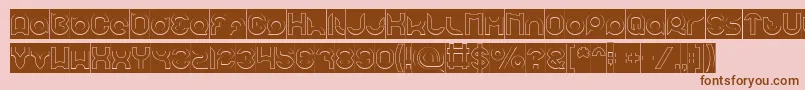 pandaman Hollow Inverse Font – Brown Fonts on Pink Background