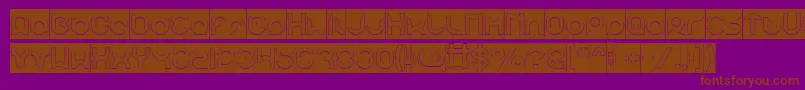 pandaman Hollow Inverse-Schriftart – Braune Schriften auf violettem Hintergrund