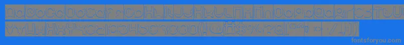 pandaman Hollow Inverse Font – Gray Fonts on Blue Background