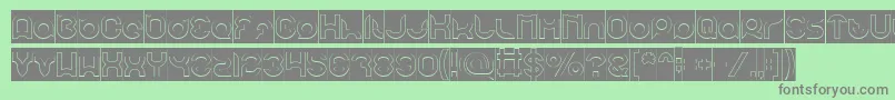 pandaman Hollow Inverse Font – Gray Fonts on Green Background