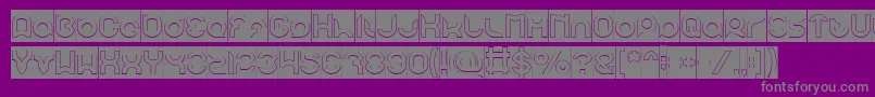 pandaman Hollow Inverse-Schriftart – Graue Schriften auf violettem Hintergrund