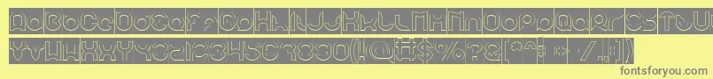 pandaman Hollow Inverse Font – Gray Fonts on Yellow Background