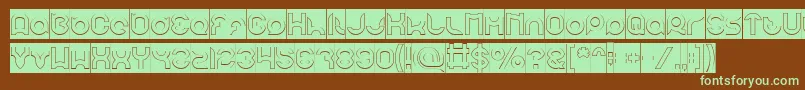 pandaman Hollow Inverse Font – Green Fonts on Brown Background