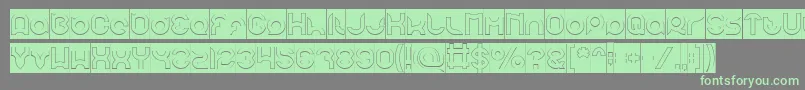 pandaman Hollow Inverse Font – Green Fonts on Gray Background