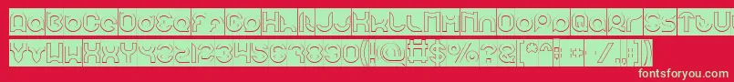 pandaman Hollow Inverse Font – Green Fonts on Red Background