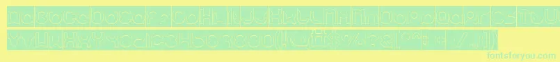 pandaman Hollow Inverse Font – Green Fonts on Yellow Background