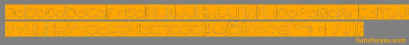 pandaman Hollow Inverse-Schriftart – Orangefarbene Schriften auf grauem Hintergrund