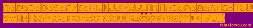 pandaman Hollow Inverse Font – Orange Fonts on Purple Background