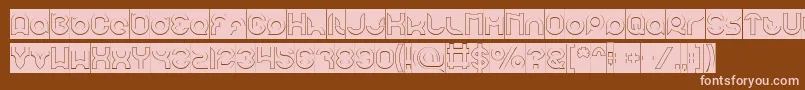 pandaman Hollow Inverse Font – Pink Fonts on Brown Background