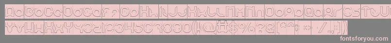 pandaman Hollow Inverse Font – Pink Fonts on Gray Background