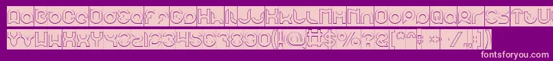 pandaman Hollow Inverse-Schriftart – Rosa Schriften auf violettem Hintergrund