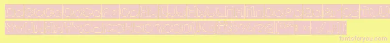 pandaman Hollow Inverse Font – Pink Fonts on Yellow Background