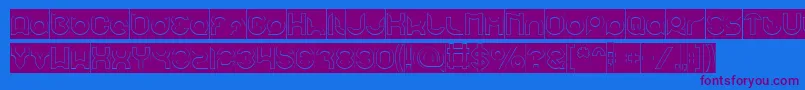 pandaman Hollow Inverse Font – Purple Fonts on Blue Background