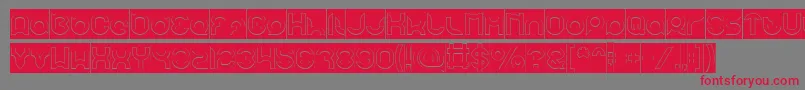 pandaman Hollow Inverse Font – Red Fonts on Gray Background