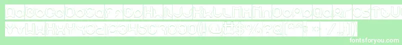 pandaman Hollow Inverse-Schriftart – Weiße Schriften auf grünem Hintergrund