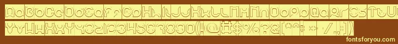 pandaman Hollow Inverse Font – Yellow Fonts on Brown Background