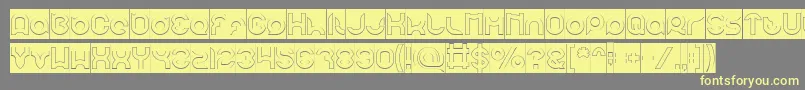 pandaman Hollow Inverse Font – Yellow Fonts on Gray Background