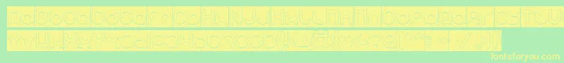 pandaman Hollow Inverse Font – Yellow Fonts on Green Background