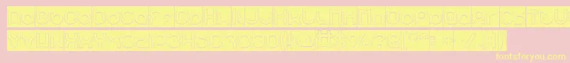 pandaman Hollow Inverse Font – Yellow Fonts on Pink Background